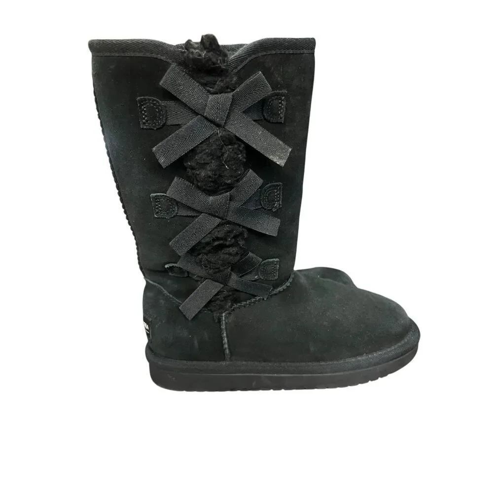 Koolaburra by UGG Victoria Girls' size 1 Tall Winter black Boots